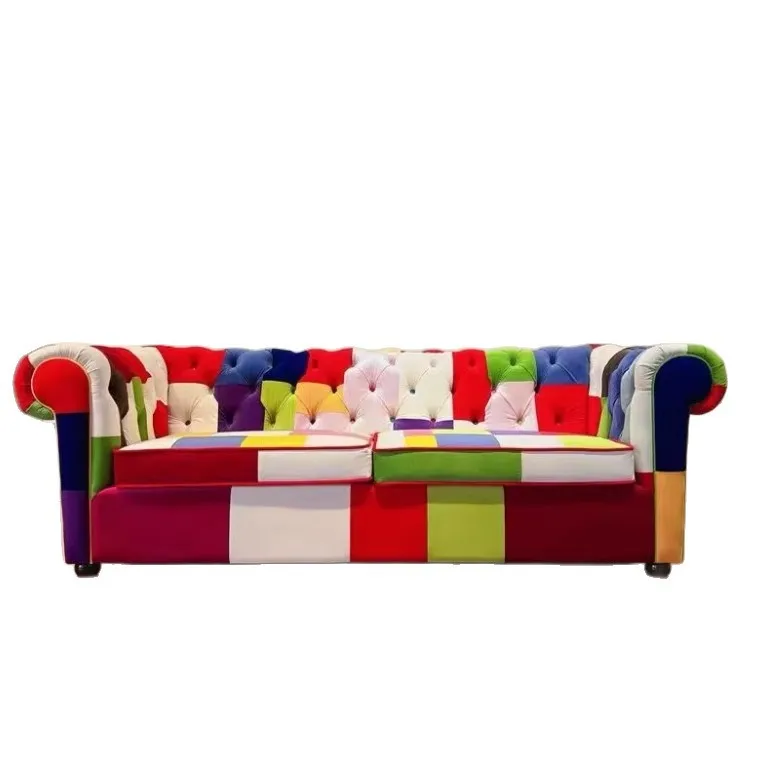 

American buckle, fabric sofa, multi-element dopamine