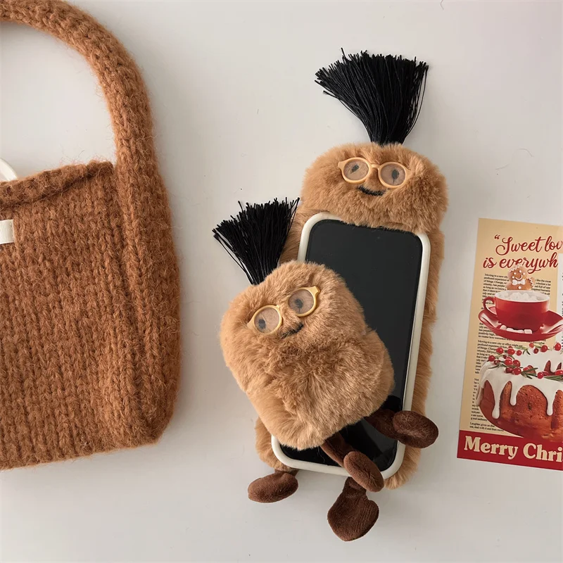 

Fluffy Fuzzy Plush Fur Case For iphone 16 pro max Cute potato for iphone 15 14 13 Pro Max 14Pro 15promax warmth Soft Cover Kids