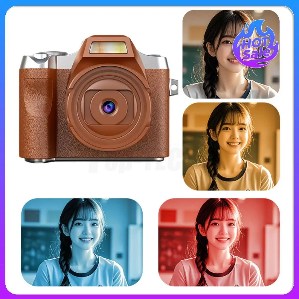 كاميرا رقمية 64 ميجابكسل 1080 بكسل مع شاشة كاميرا فيديو محمولة وبطارية قاعدة كاميرا رقمية كلاسيكية للمراهقين والكبار المبتدئين