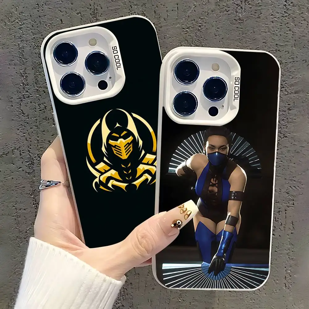 

Game M-Mortal Kombat Phone Case For iPhone 17,16,15,14,13,12,11,Pro,XS,Max,Plus,Mini,SE White Candy Matte Shockproof Cover