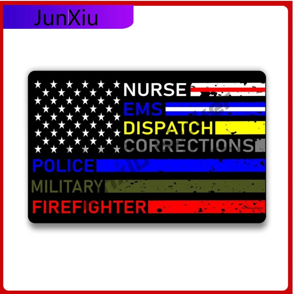 First Responders Thin Line Usa Flag Decal American Flag Cute Laptop Waterproof Vinyl Decal Funny Door Trim Fade Resistant Vinyl