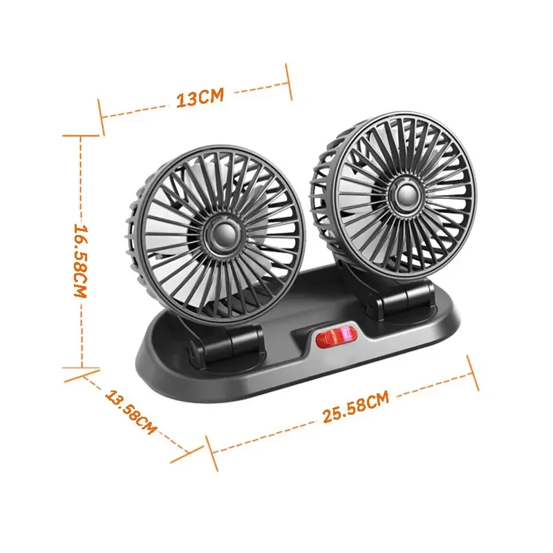 5V 12V 24V Car Fan Cooling Car Fan Dual Head Usb Car Fan 2 Speeds Adjustable Auto Cooler Air Fan Car Accessories Wind Regulation