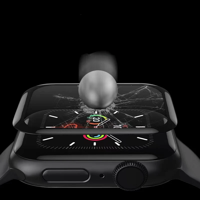 الزجاج المقسى الحال بالنسبة لساعة أبل 8 7 45 مللي متر 41 مللي متر 6 5 4 SE 44 مللي متر 40 مللي متر مكافحة الإفلات المضادة للخدش فيلم واقية ل iwatch 42 مللي متر 38 مللي متر