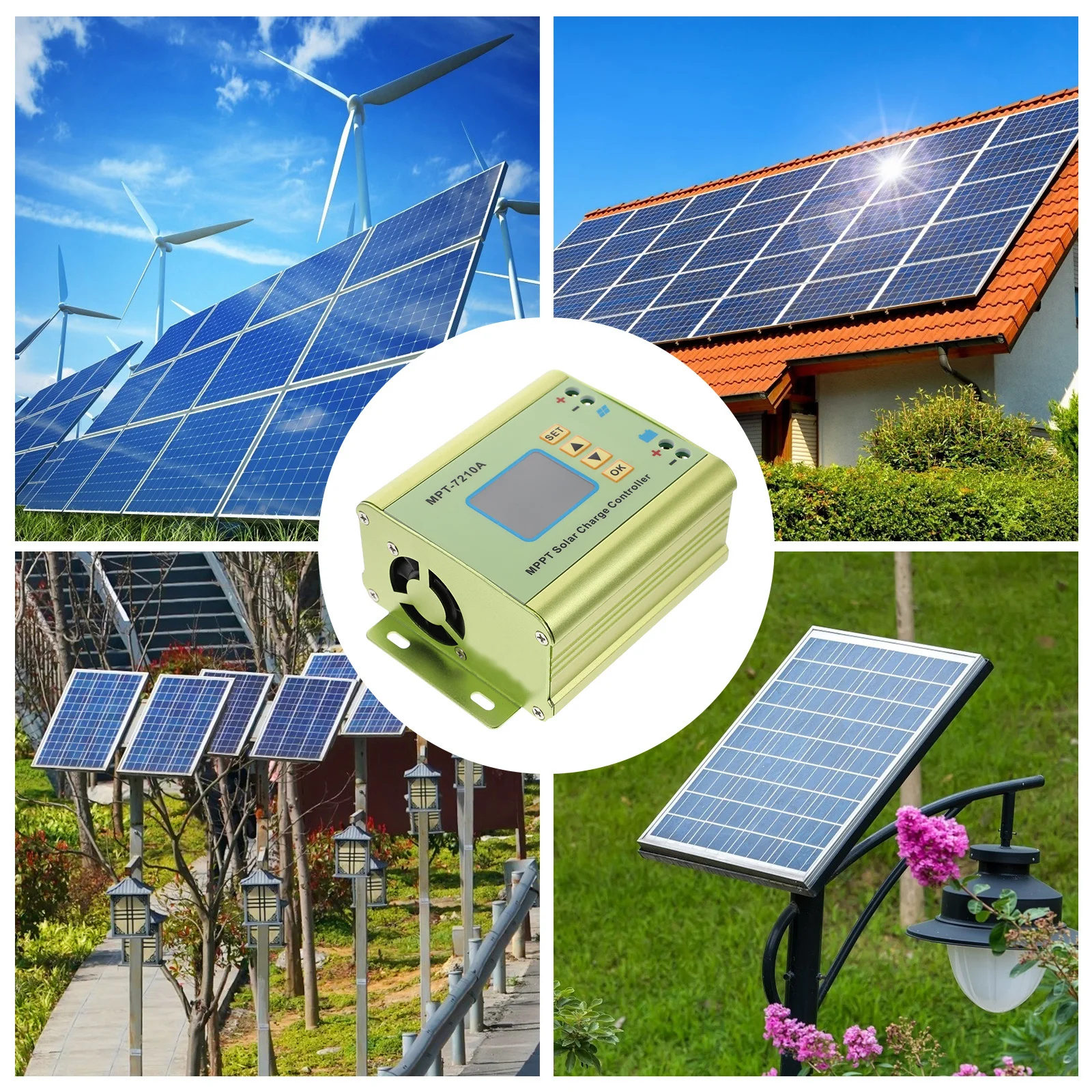 

1Set Solar Charge Controller Mppt LCD Display Automatic Cutoff Regulator Solar Panel Charging Controller
