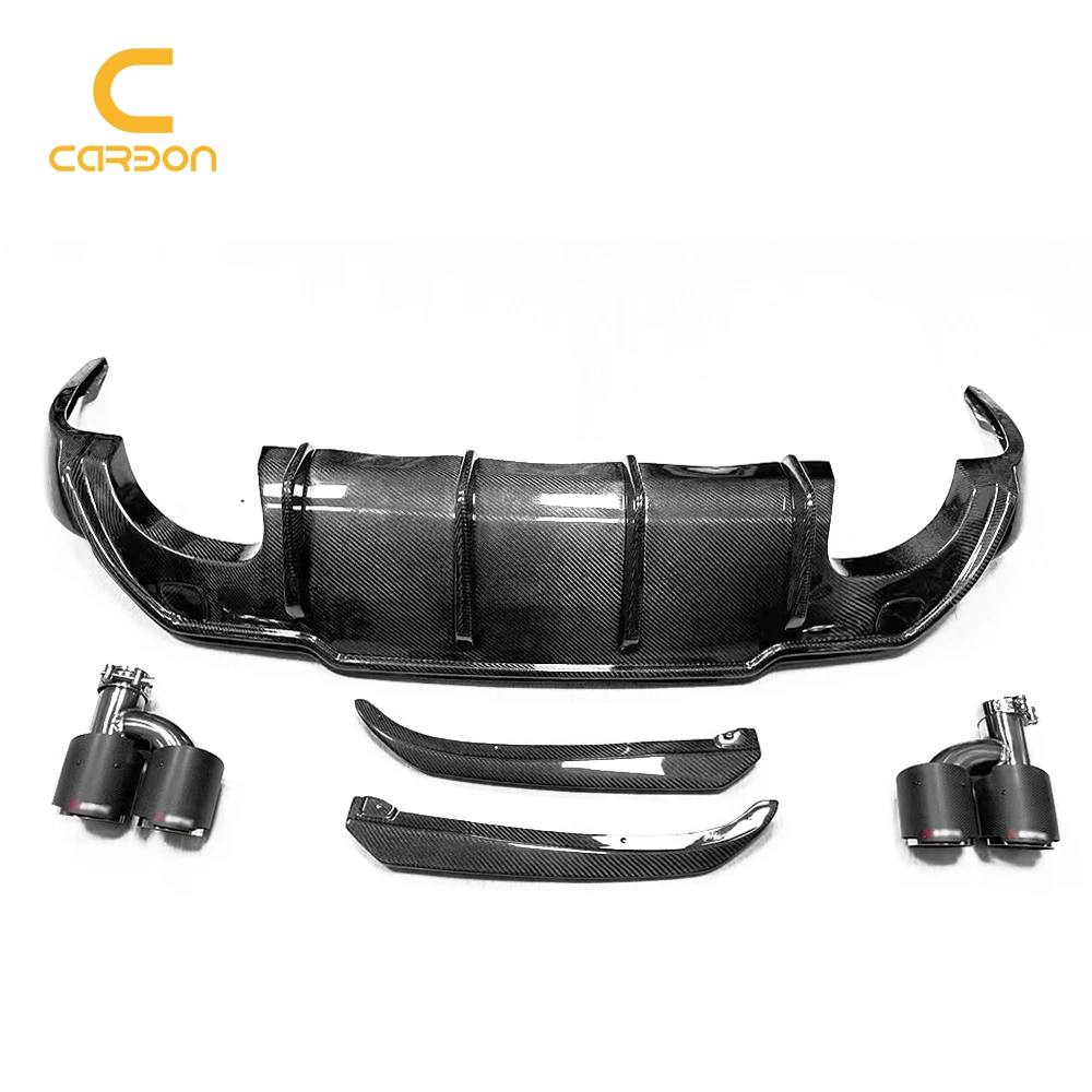 Top Quality Real Carbon Fiber Rear Bumper Diffuser Lip With Exhaust For Lexus GS