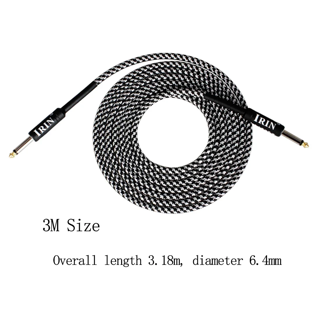  IRIN 3/6/10M Guitar Cable Wire Cord Bass Electric Box Audio Cable Guitar Noise Reduction Line Color Braided Shielded Cable