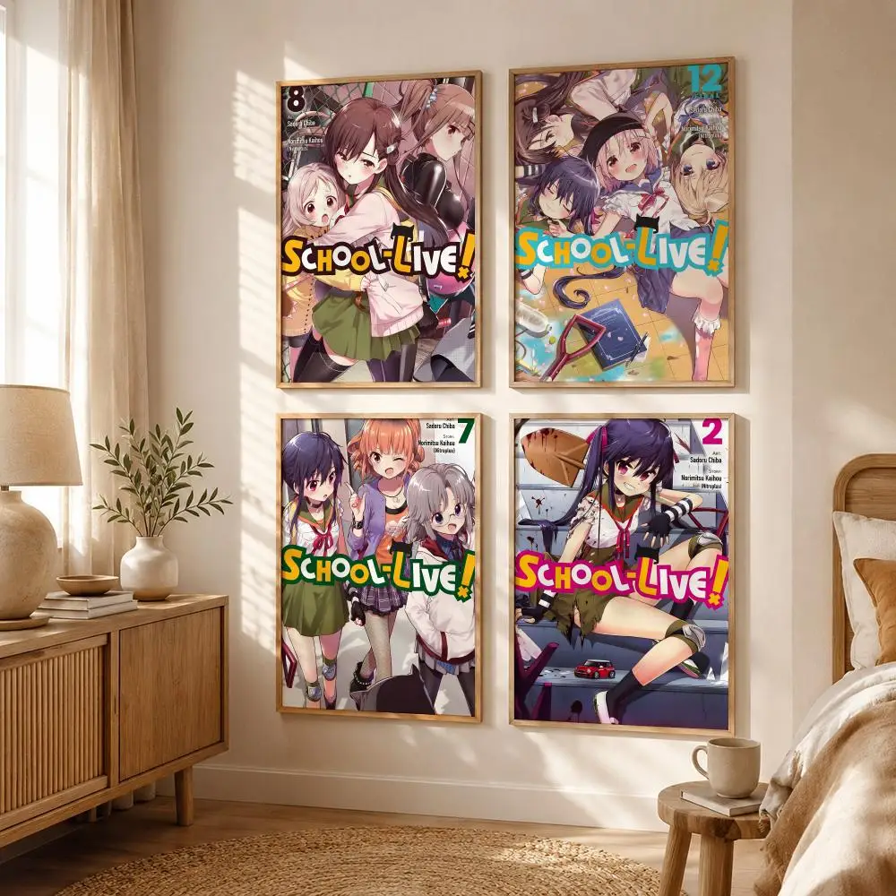 Survival Anime S-School-Live Poster All-match HD Waterproof Self-Adhesive Wall Art Sticker For Home Bedroom