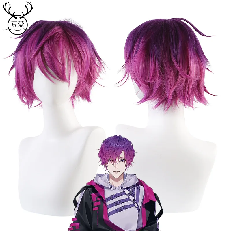

VTuber Rainbow Society Virtual Idol Streamer Uki Violeta Cosplay Wig Purple Gradient