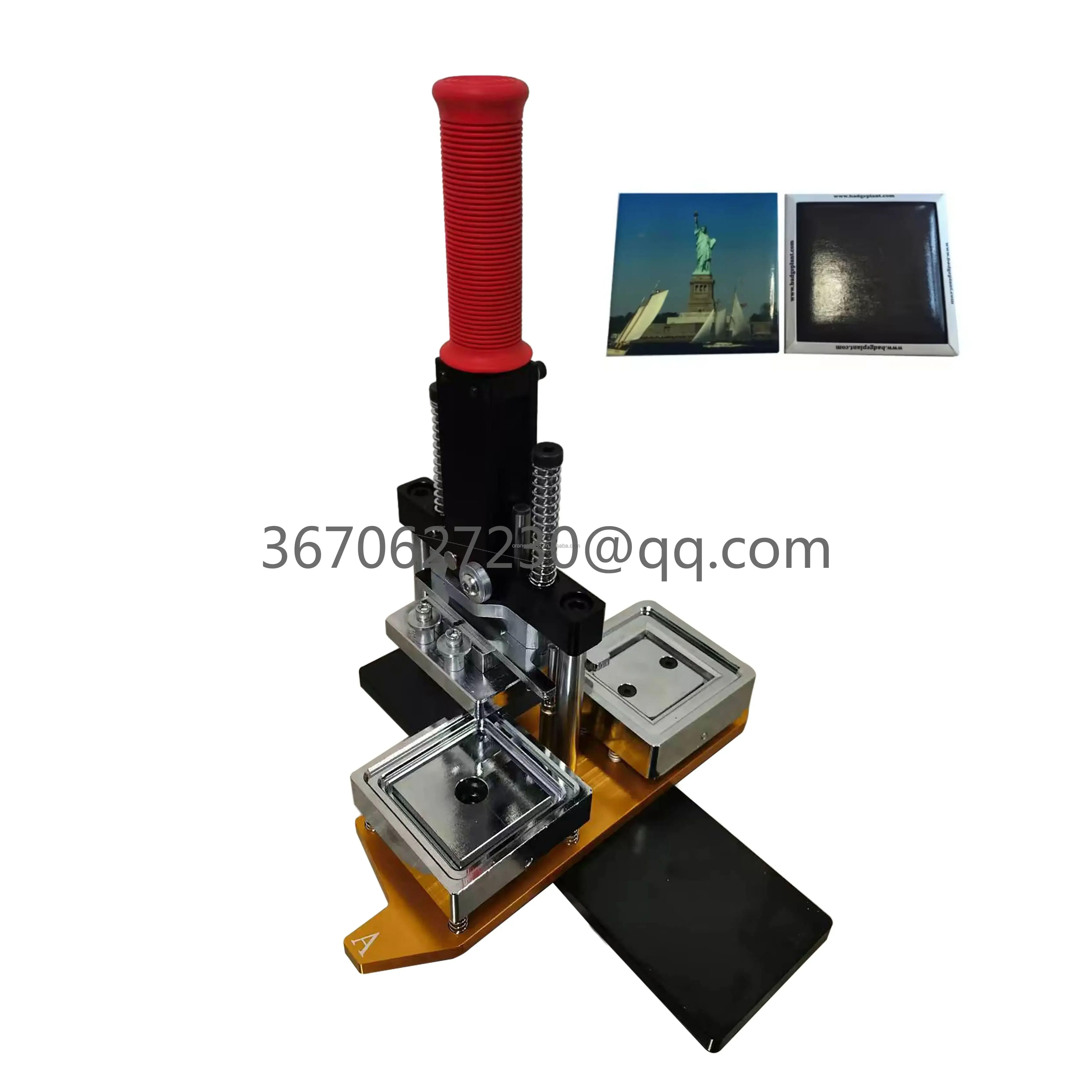 Máquina para hacer insignias de botón cuadrado, máquina para hacer insignias de nevera, imán para nevera, 63,5x63,5mm, 2,5 pulgadas