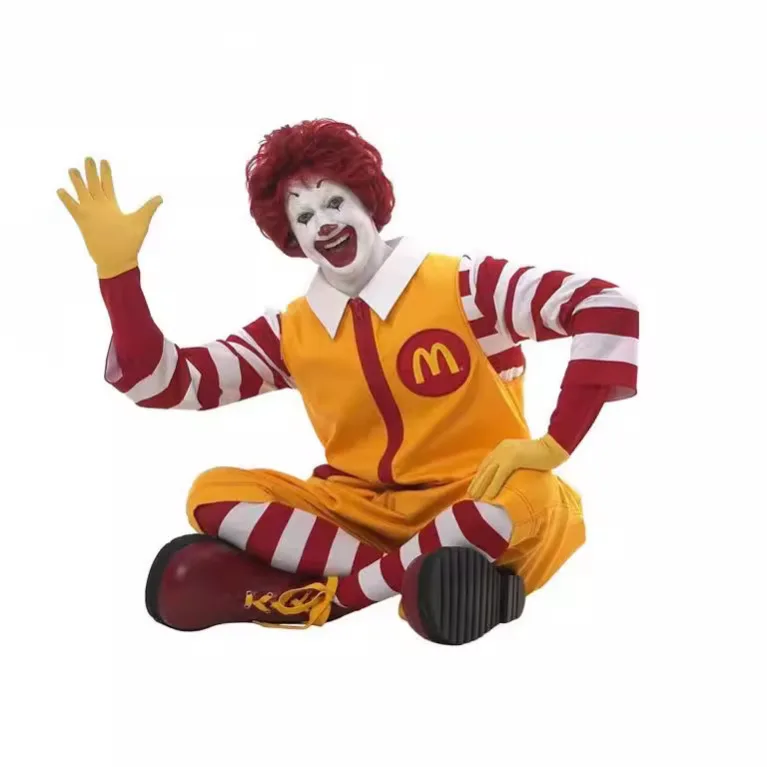 McDonald Costume Cosplay aldo Masquerade Party Sutra Clown personaggio adulto Halloween Party divertente Costume Stage Clothes parrucca