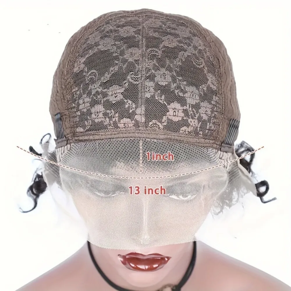 짧은 곱슬 가발 픽시컷 레이스 프론트 가발 6인치 인모 플러킹 13X1 레이스