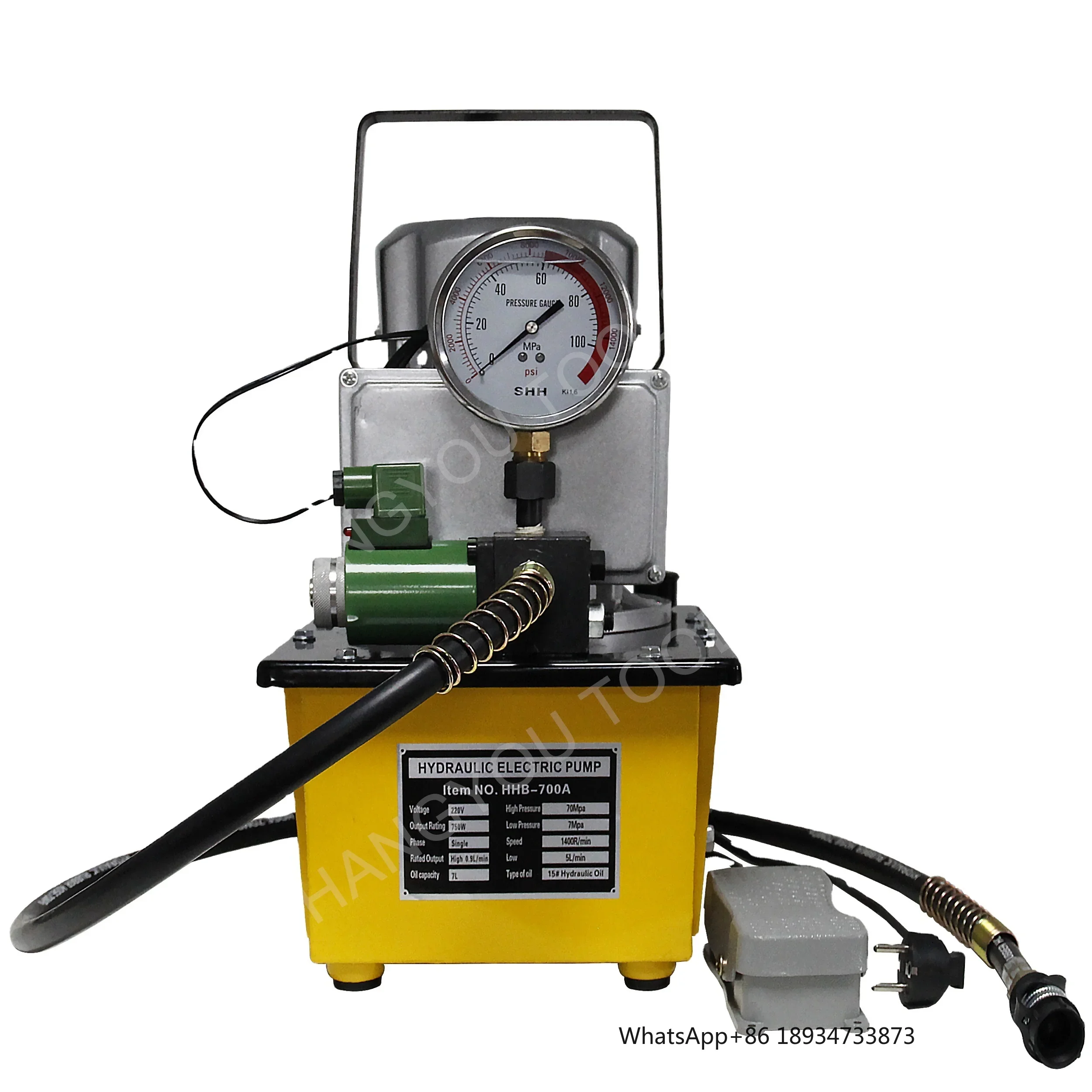 HHB-700A 700 Bar High Pressure oil Pump Power Pack hydraulic electric pump