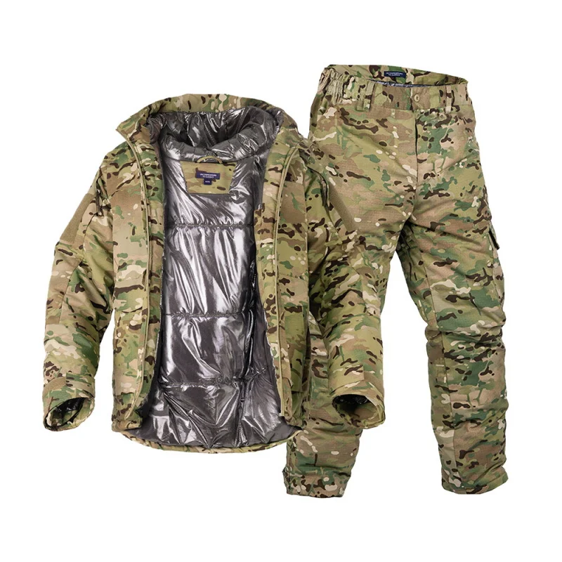 بدلة قطنية سميكة عاكسة للحرارة للشتاء في الهواء الطلق سترة واقية دافئة للرجال سترة تكتيكية #1