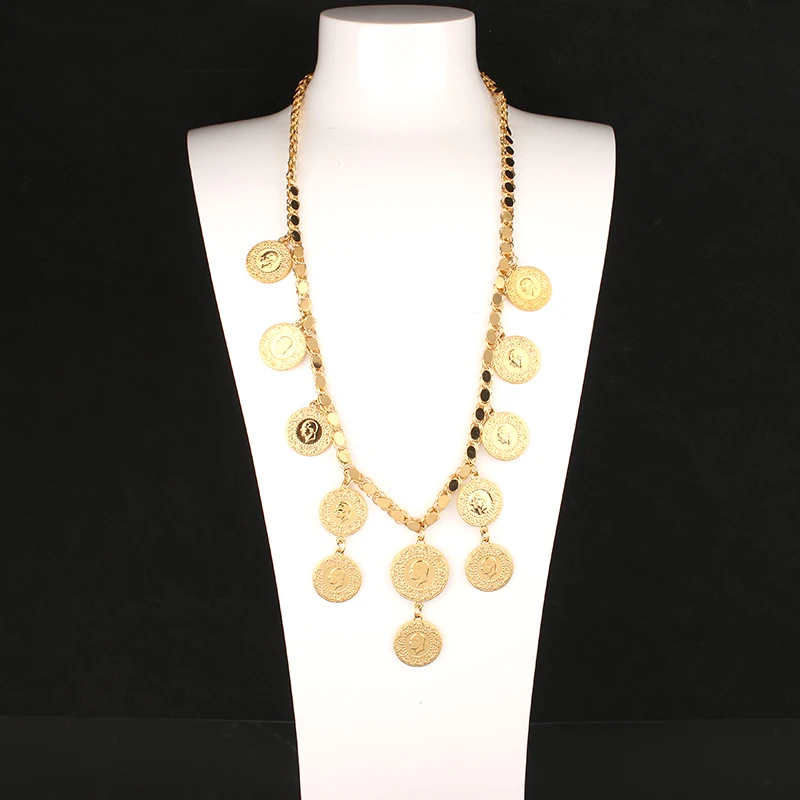 

Women Necklace Coin Pendant Muslim Necklace Dubai Charm Jewelry Arabian Wedding Jewelry Luxury Gifts Wholesale Couple Pendants