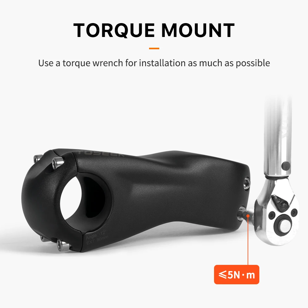 TOSEEK K03 Carbon Vorbau 12 Grad Mountainbike Vorbau 31,8mm Fahrrad Lenker Vorbauten 100/110/120/130mm Schwarz Matt Fahrrad Teil – Detail 9