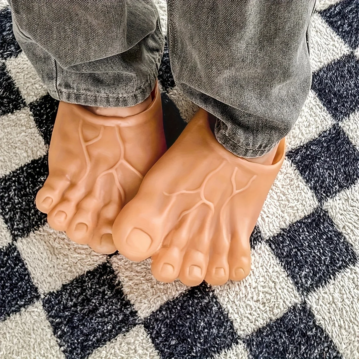 Half A Pair of Funny Parody Slippers Prank Simulation Barefoot Shoes Big Foot Shoes Performance Shoes