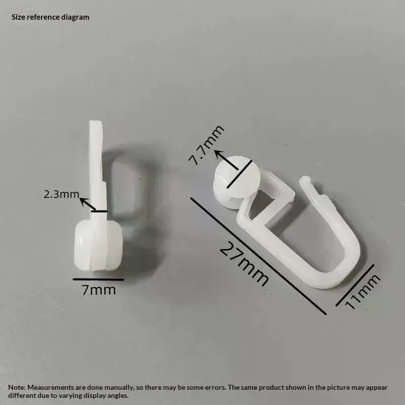 [MA]White Plastic Curtain Track Hooks Strong Build Smooth Gliding For Home Curtains[MA]