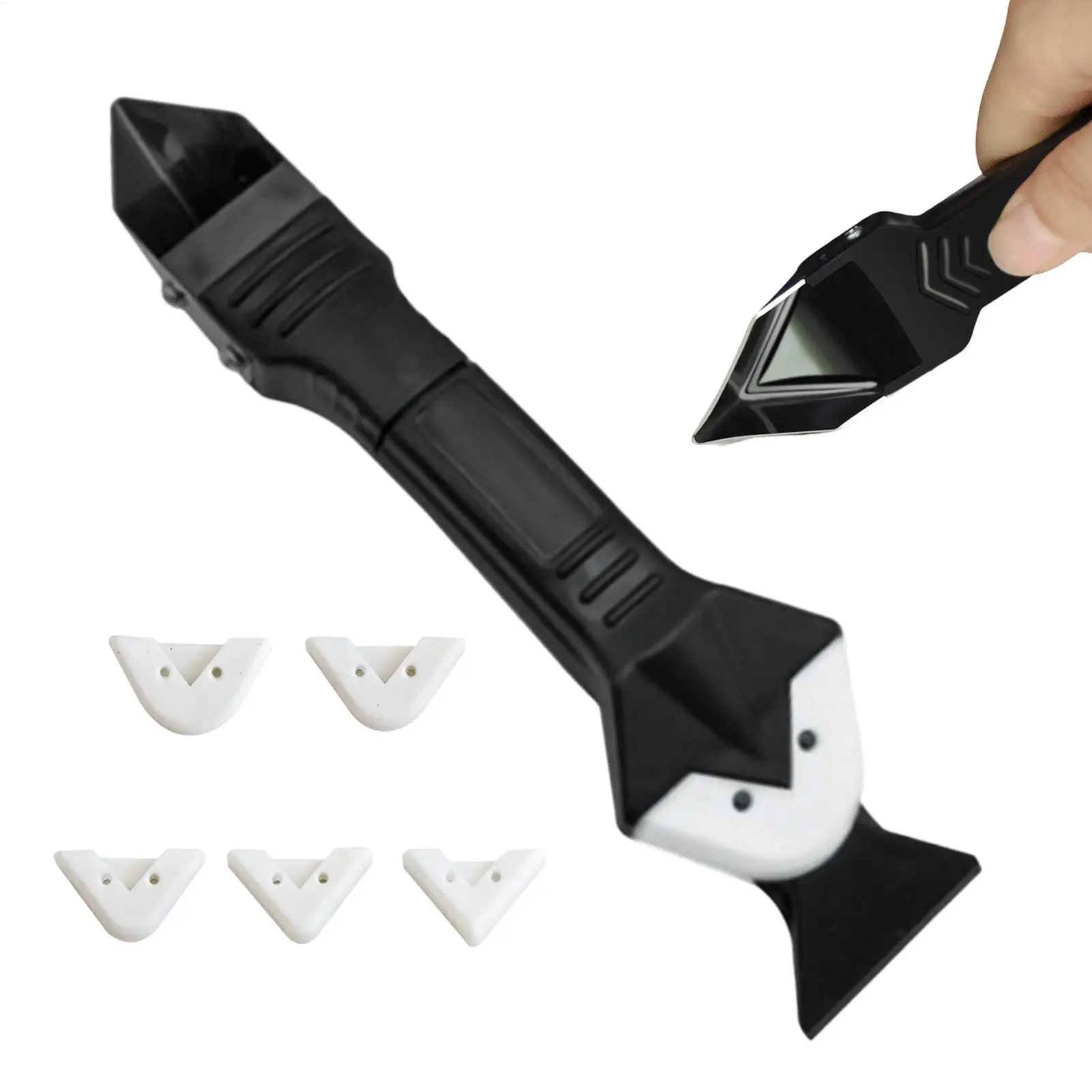 

Flexible Retractable Caulk Tool Silicone Caulking Finisher & Smoother Multi-Angle Sealant Scraper For Bathroom, Kitchen, Shower