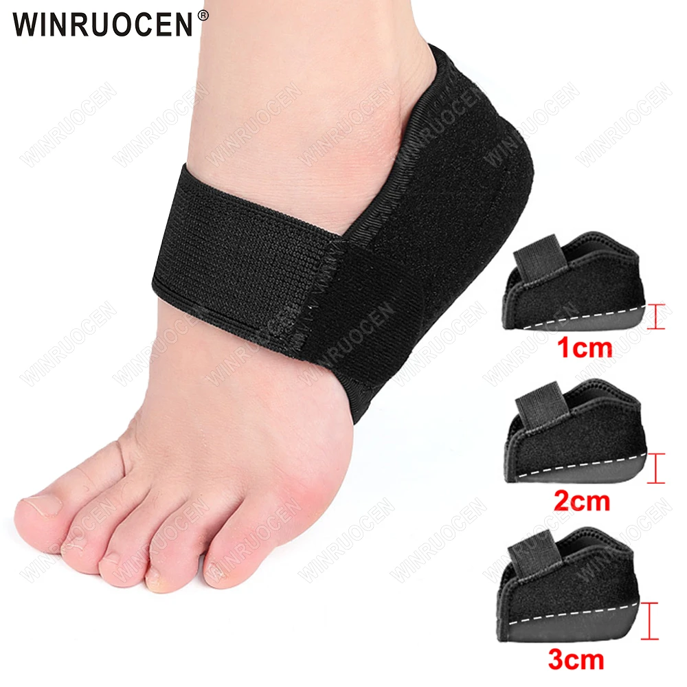 Siliconen U-Cup Hielkussentjes Schokabsorptie Fasciitis Plantaris Relief Verstelbare Antislipbandjes Been Overdrukventiel Inlegzolen Pads