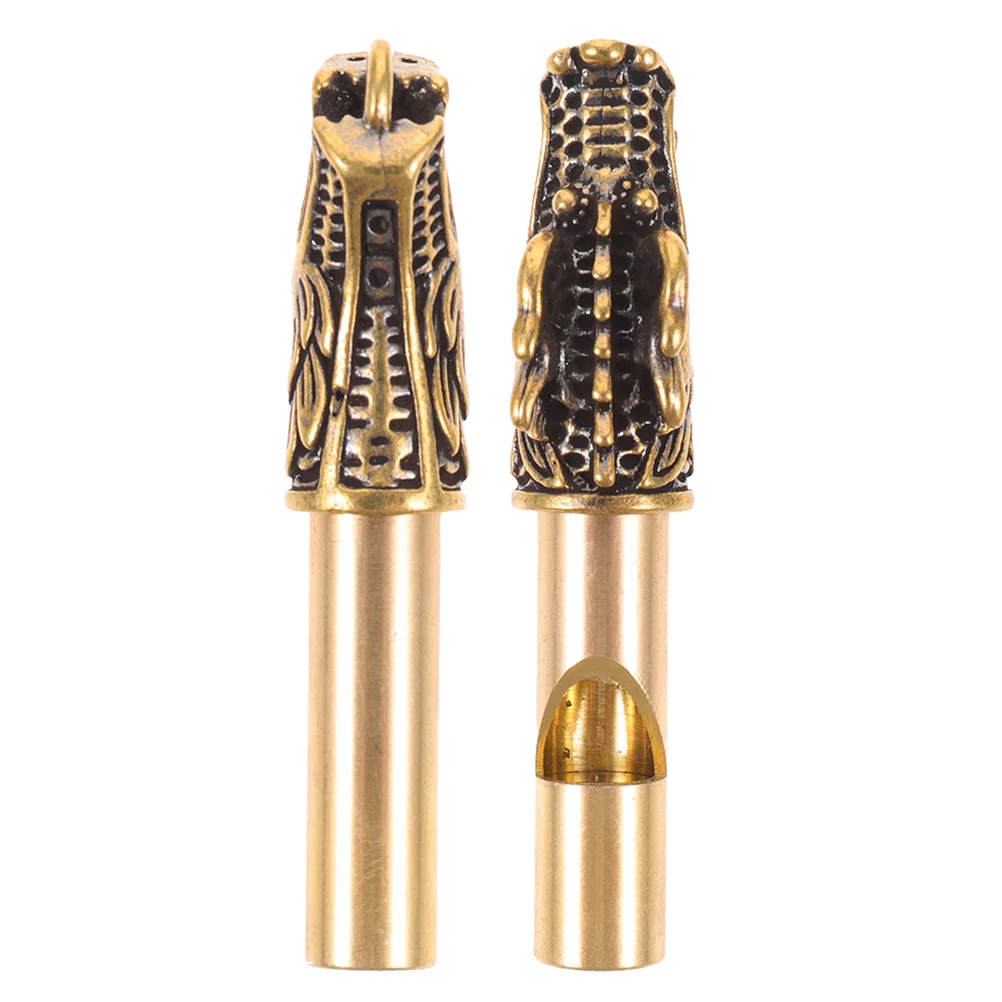 

2Pcs Copper Whistle Keyring Creative Design Hanging Mini Emergency Survival Sports Whistle Portable Outdoor Camping Metal