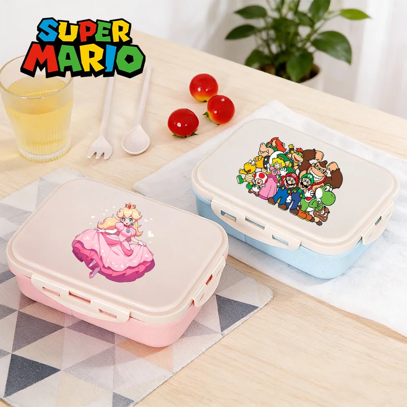 Super Marios Bros Lunch Box Game Print Rice Boxes Boys Girls Cartoon Portable Food Bento Boxs Picnic Lunchboxes Students Gifts