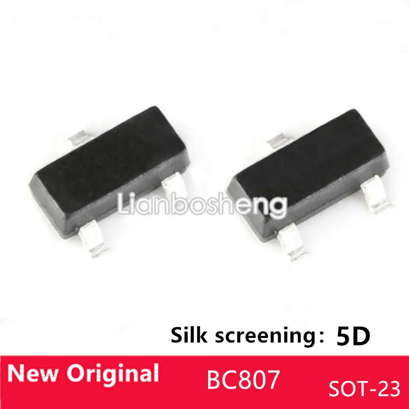100PCS BC807 Screen Printed 5DW 5D 0.5A 45V PNP SMD Transistor
