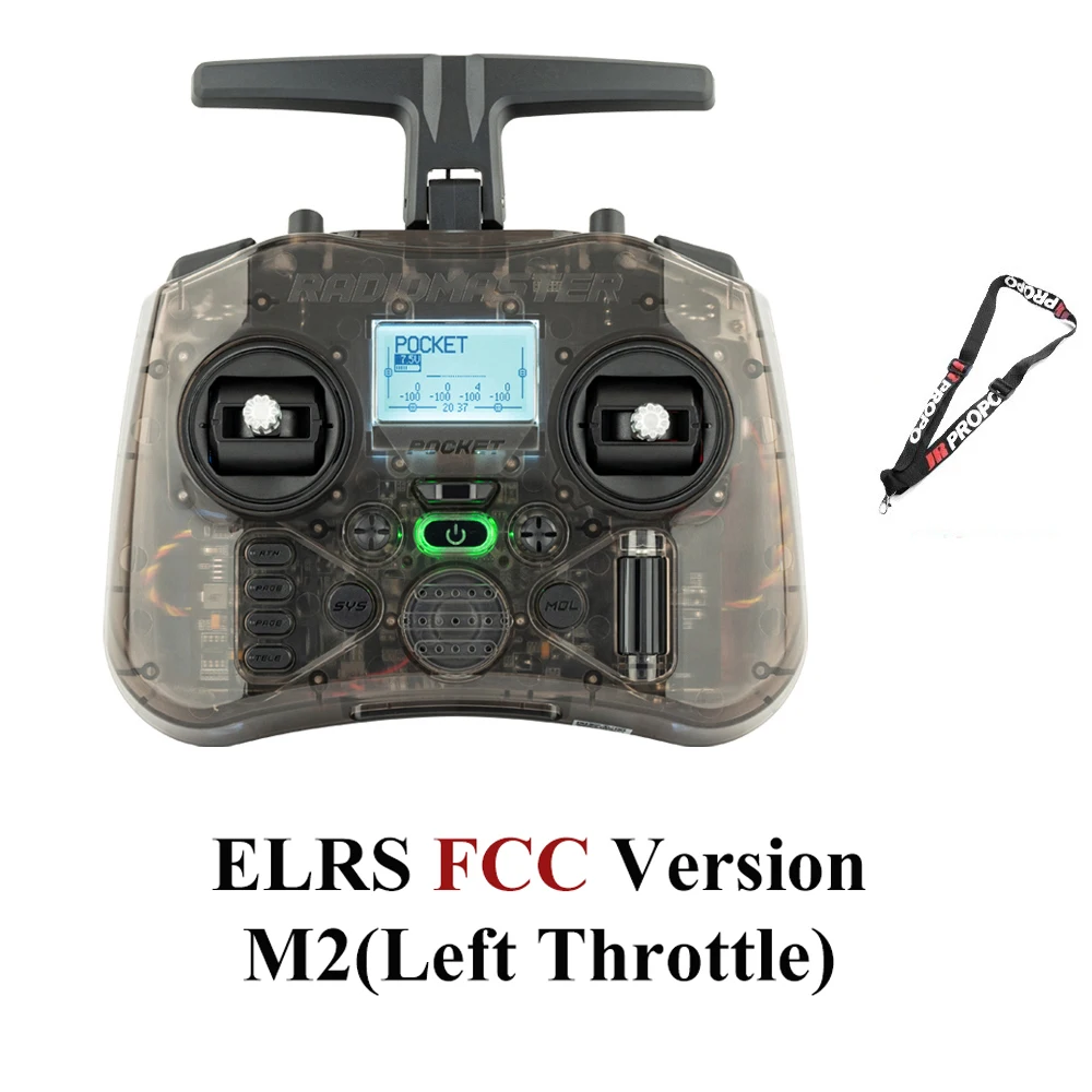 Radiomaster Pocket EdgeTX 2.4G Radio Controller FCC LBT (Mode2 Linkshänder-Drossel) CC2500 / ELRS Hall Gimbal-Sender