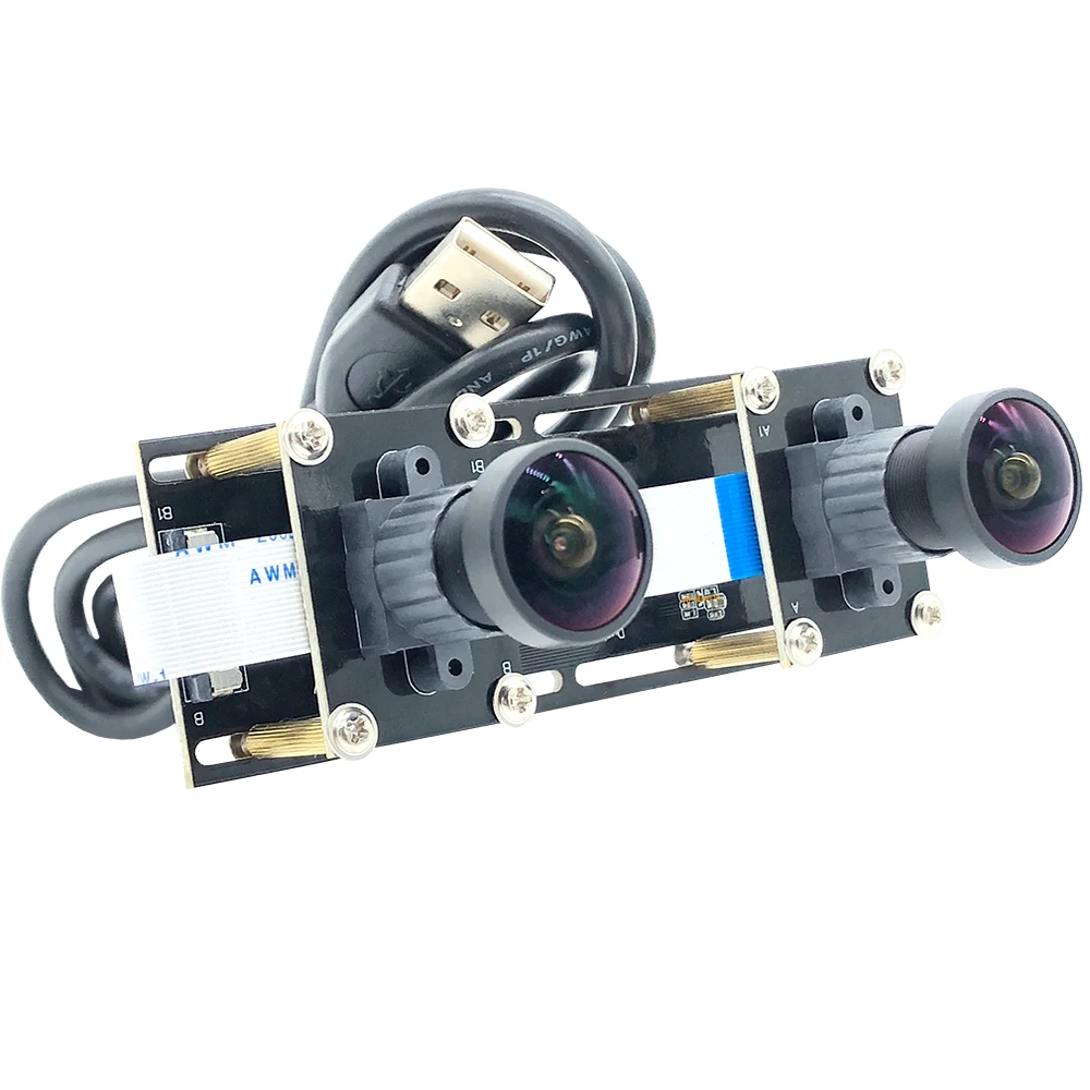 3d vr binocular síncrono de alta velocidade mesmo quadro 5mp 1.8mm 180 graus grande angular webcam cctv hd 1080p mp módulo de câmera usb