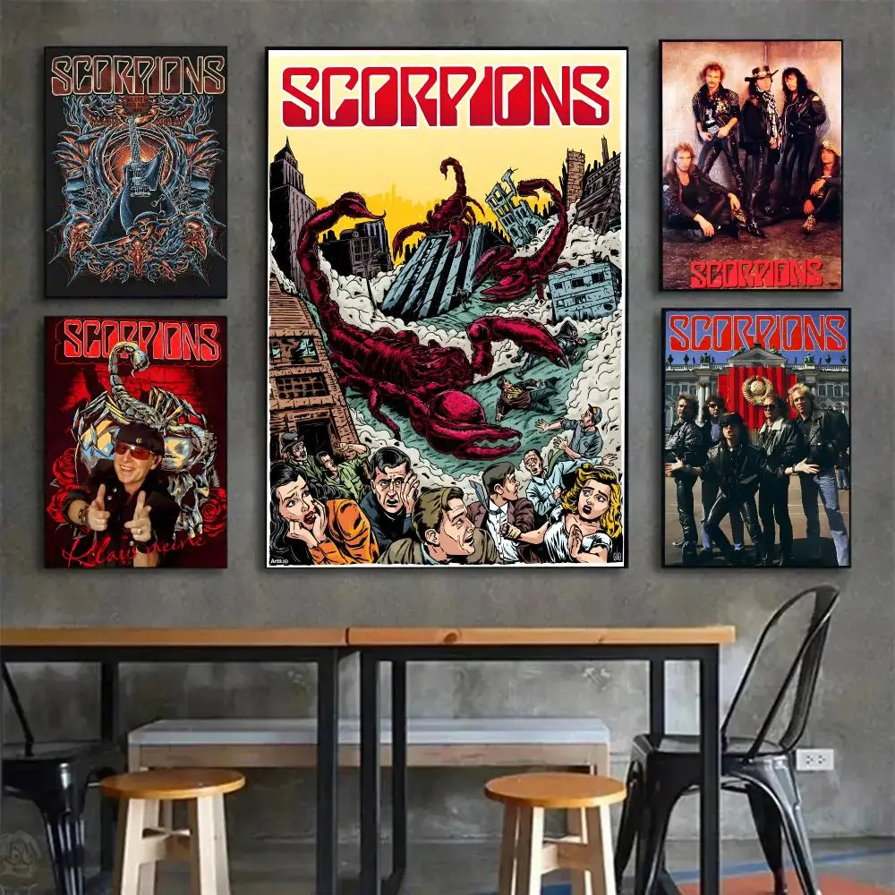 Band Hardrock Scorpions Poster Painting Wall Art Mural for Living Room Home Decor and Gifts