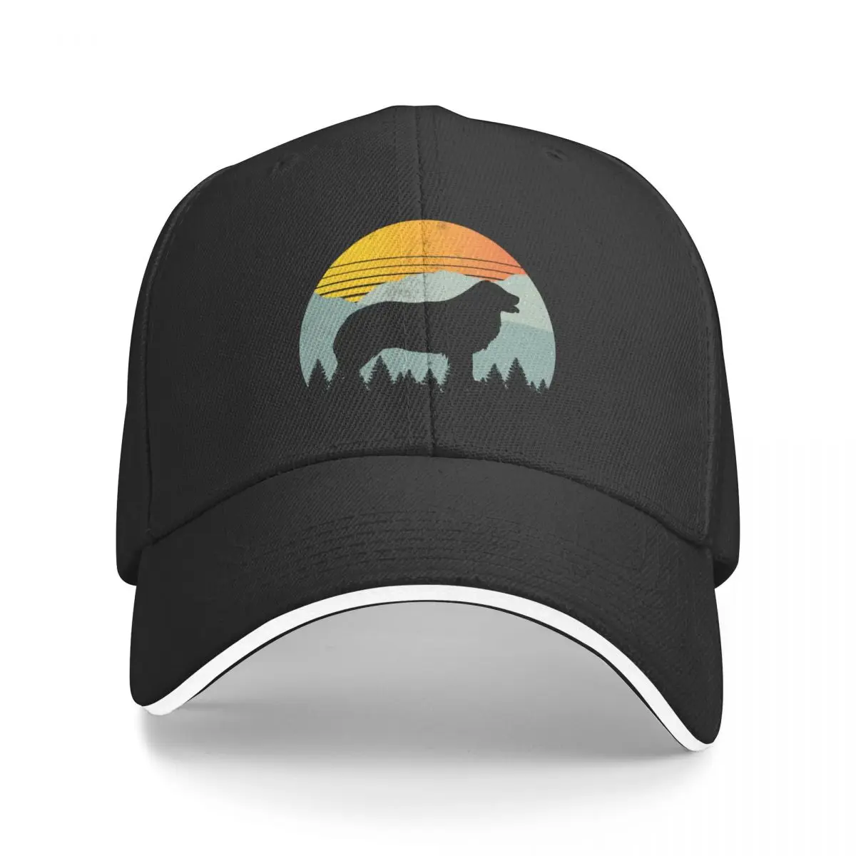 Distressed Vintage Sunset Mountains Happy Border Collie Gift Baseball Cap |-F-| hiking hat Girl'S Hats Men's