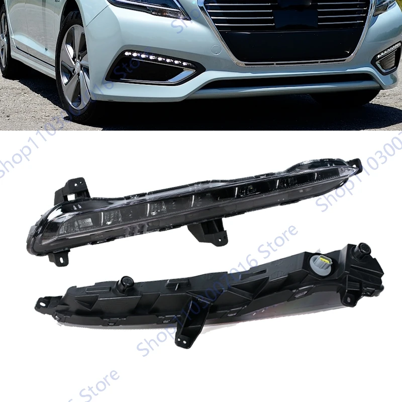 

Для Hyundai Sonata 2015 2016 2017, дневные ходовые огни, стоп-сигнал, передний бампер, противотуманные фары, сигнальный стоп-сигнал, автомобильные аксессуары