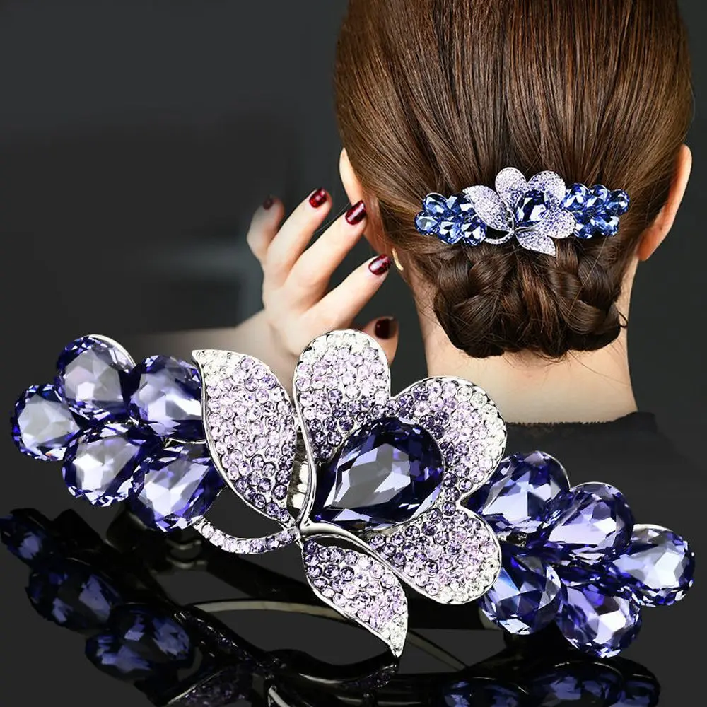 Elegant Geometric Ponytail Holder Headwear Flower For Girls Korean Barrettes Women Hair Clips Spring Clips Hairpins