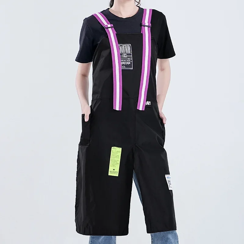 Trendy Beauty Aprons Waterproof Apron For Women And Men Coffee Shop Hairdresser Slit Overall Chef Adjustable Nail Salon Apron