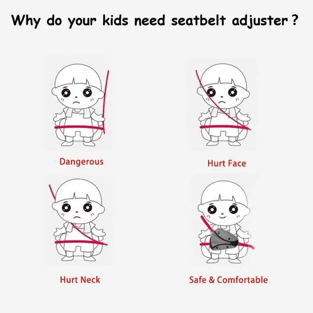 Child Seat Belt Baby Shoulder Cover Seat Belt Adjustment Holder Car Anti-Neck Neck Positioner Child Seatbelt for Kids Safety