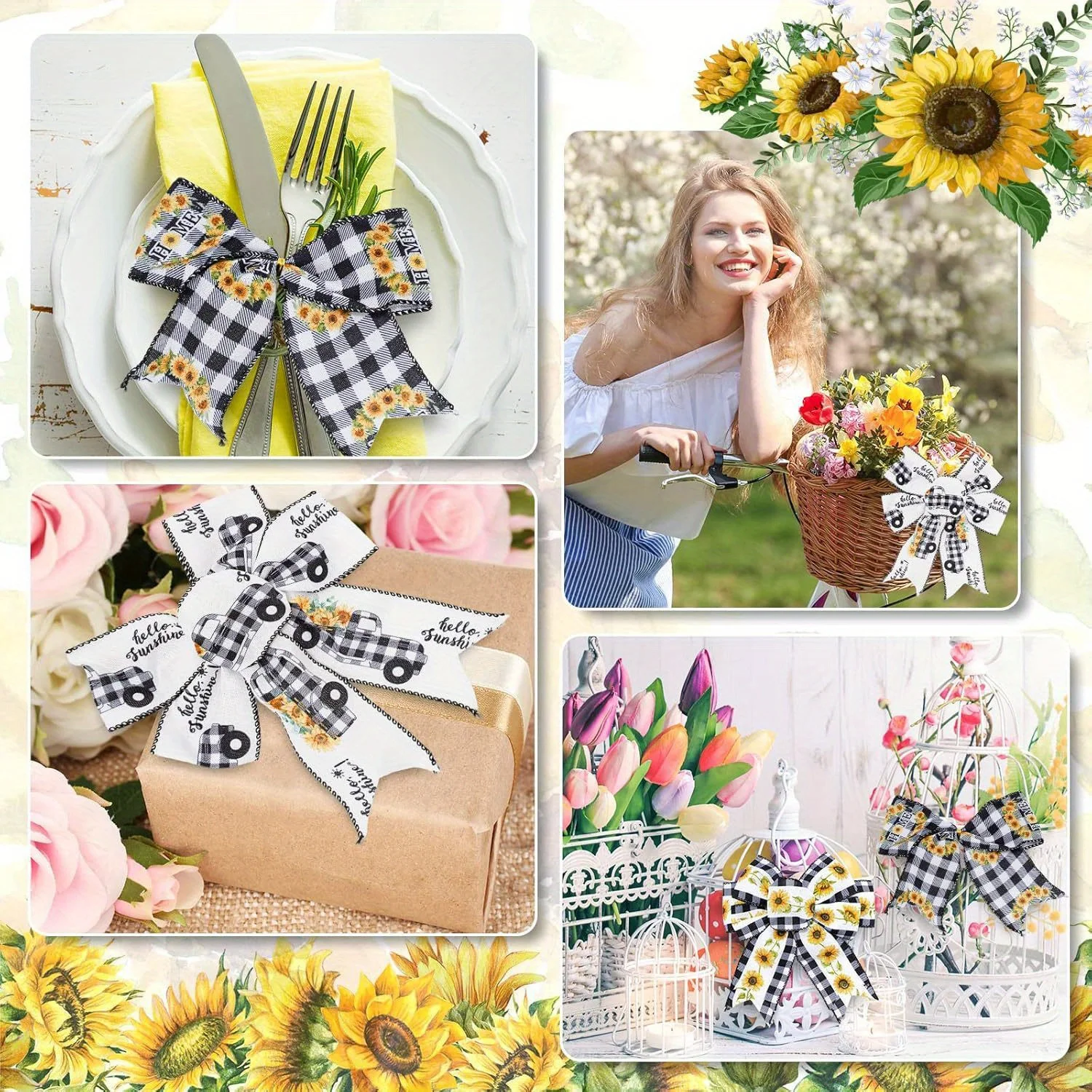 Frühlings- und Sommer-Leinenband zum Häkeln, Basteln, Geschenkverpackung, Schleifen, Nähen, Blumenkränze und Bastelarbeiten