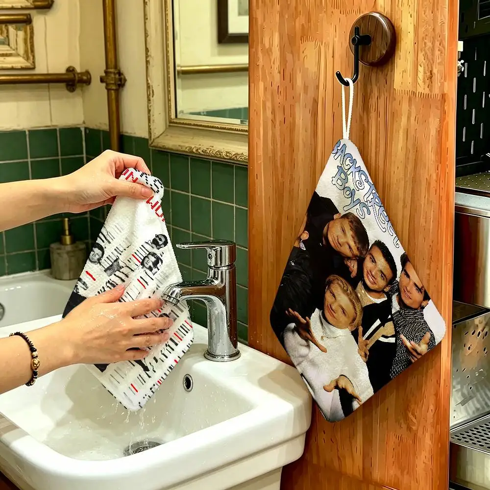 Band B-B-Backstreet B-boys Polyester Cotton Hanging Hand Towel, Super Absorbent Hand Wiping Towel for Daily Household Use