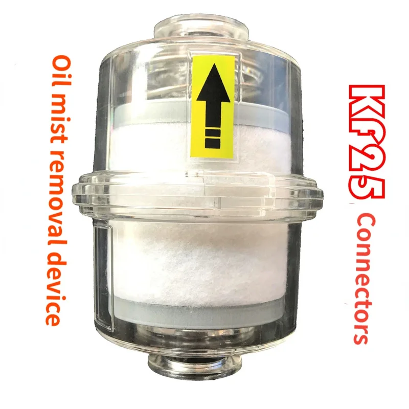 2XZ 2X Oil Mist Removal Device for Vacuum Pump Oil Separation Exhaust Filter KF25 KF40 Interface 0.1 Micron