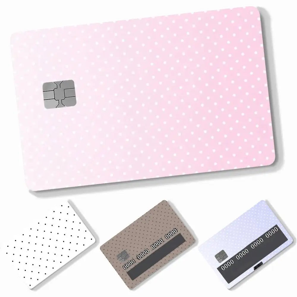 Glitter Polka Dot Serie 4pcs Credit Card Skin Stickers Suitable for Bank Debit Subway Bus Transit Pass Decorative Cover