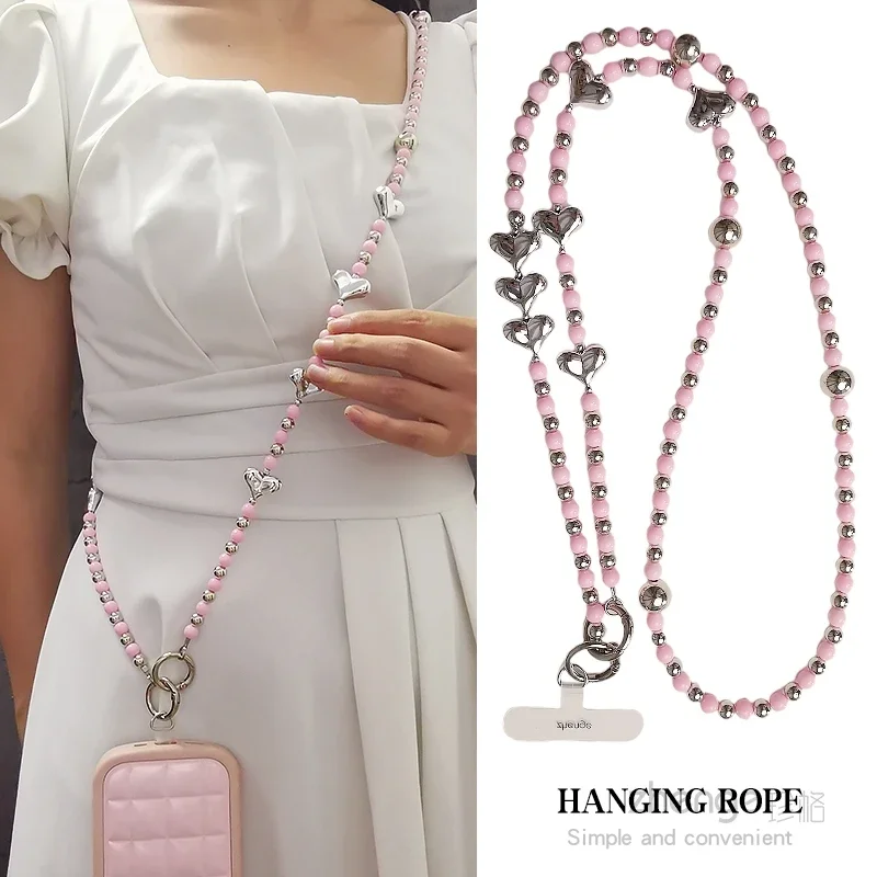 

Crossbody Love Phone Chain Hanging Rope Fashion Women's Travel Back Chain Rope Long Bag Hanging Chain Rope Phone Case Universal