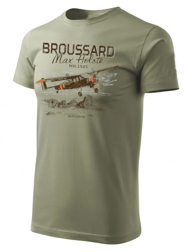 Retro 50s French MH.1521 Broussard Monoplane Aviation Theme T-Shirt 100% Cotton O-Neck Short Sleeve Casual Mens T-shirt