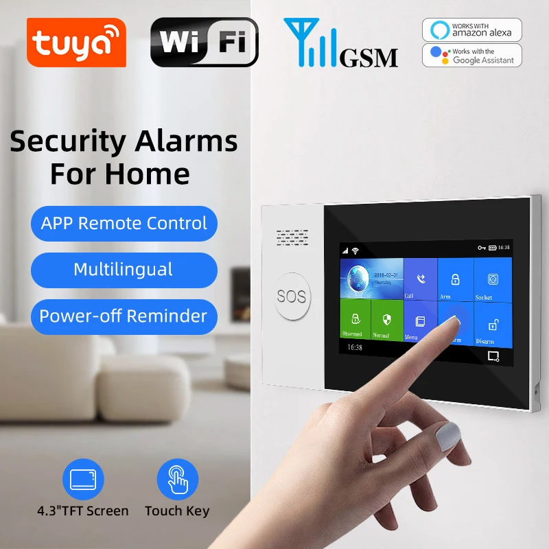 Tuya WIFI Security Alarms For Home 2G/4G Wireless Home Alarm System Smart Home Alarme Residencial Alarme Maison Support ALexa