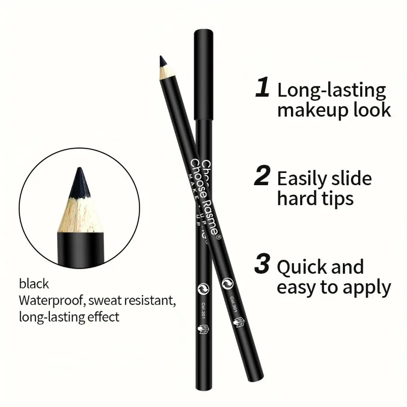 1–20 Stück wasserfeste schwarze Eyeliner-Stifte – wischfest, langlebig und anfängerfreundlich, glattes, hochpigmentiertes Punk-Augen-Make-up – Detail 2