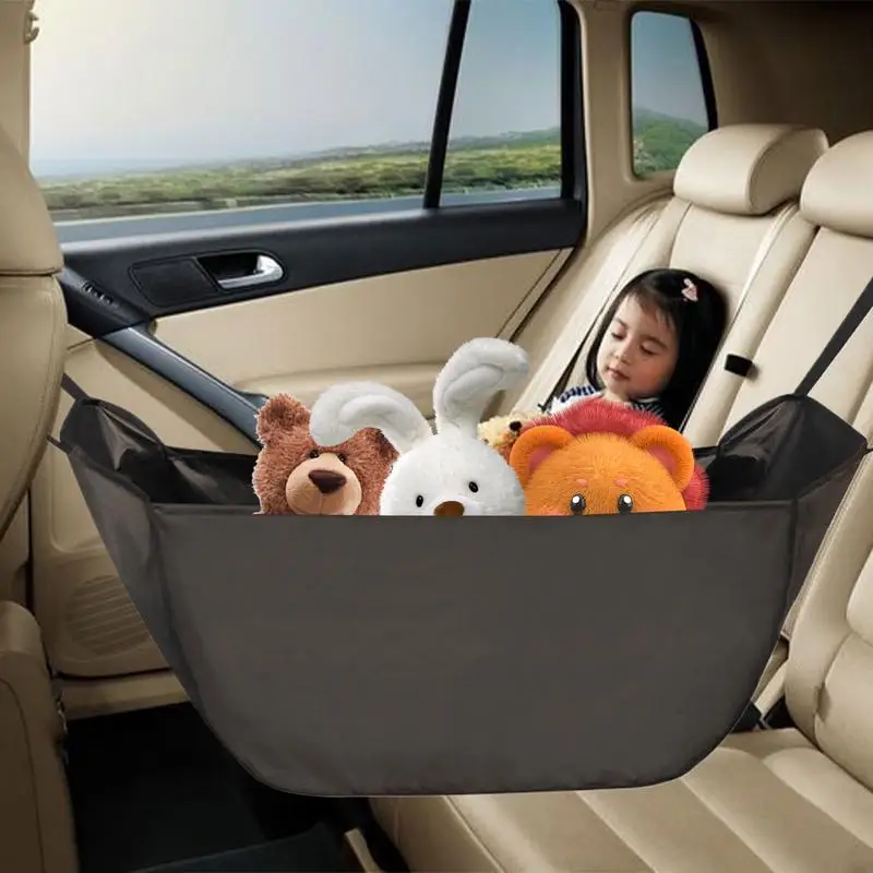 Car Seat Back Storage Bag Car Toy Organizer Back Seat Tether Design Auto Middle Seat Storage Bag For Grocery Market Shopping