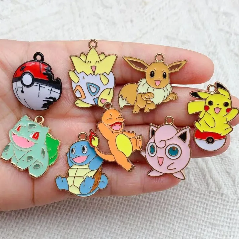 10pcs Cartoon Anime Character Enamel Charms Earring Pendant for Making DIY Keychain Necklace Drip Oil Metal Jewelry Accessories