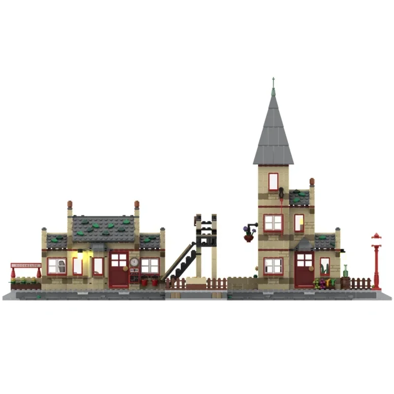 Filmmodel Moc Bouwstenen Hogsmeader Station Uitbreidingstechnologie Modulaire Blokken Geschenken Kerstspeelgoed Diy Sets Assemblage