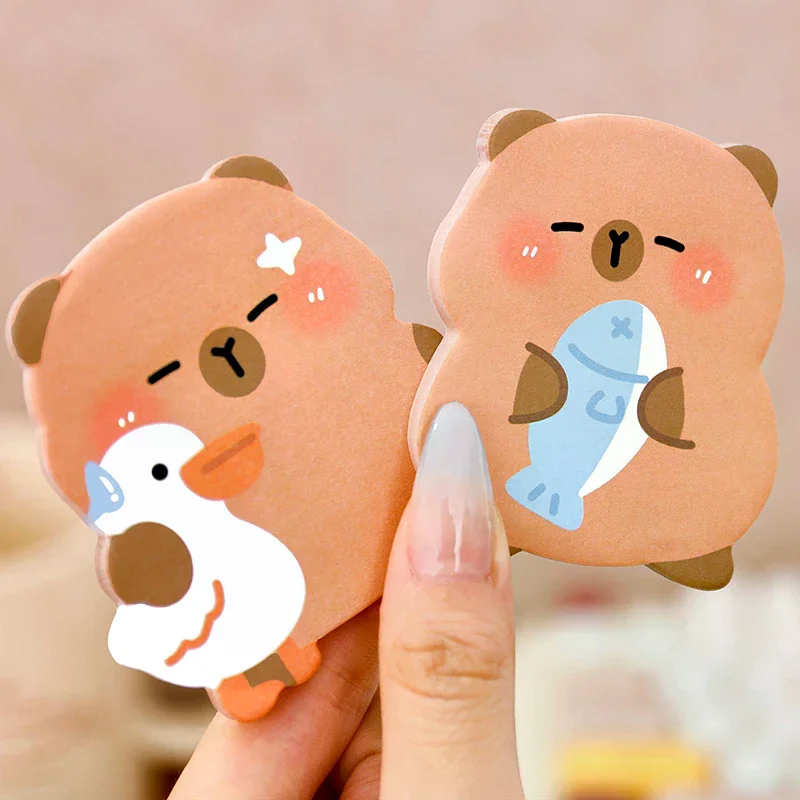 60 ورقة كابيبارا بوست ملاحظات لاصقة عالية الجودة لطيف قابلة لإعادة الاستخدام ملاحظات لاصقة الكرتون لاصق ملاحظات لاصقة طالب القرطاسية #3