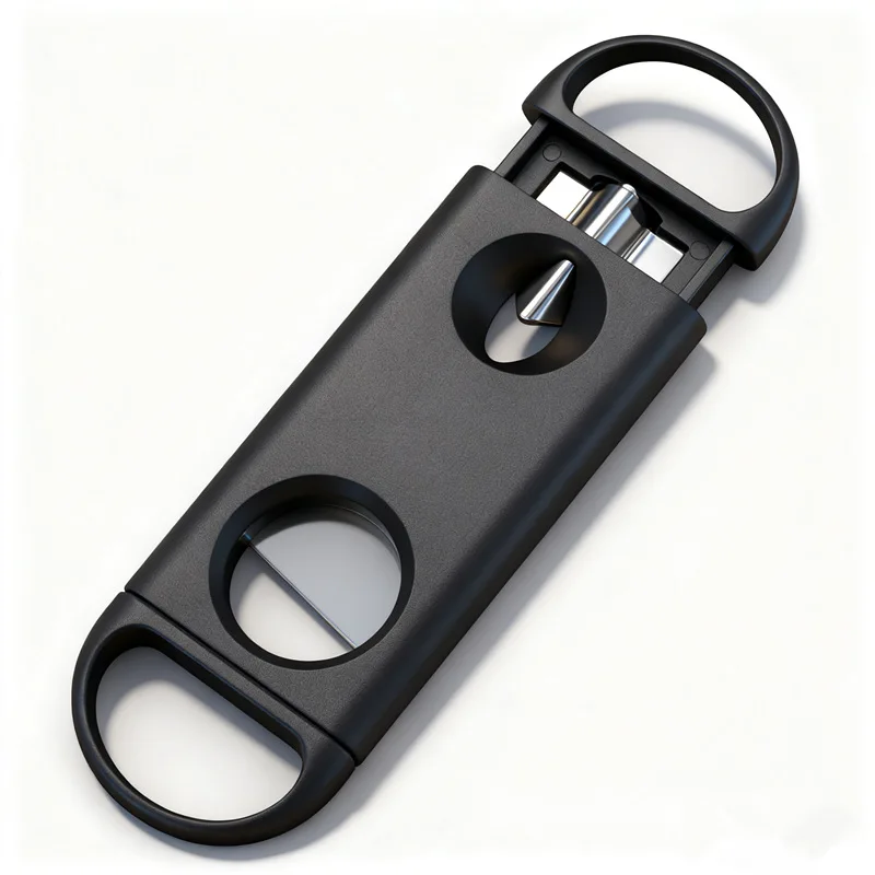 Dual-Purpose V-Cut Cigar Cutter with Sharp Stainless Steel Blade Portable Cuban Clipper Plastic Double-Cut Scissors for Smokers