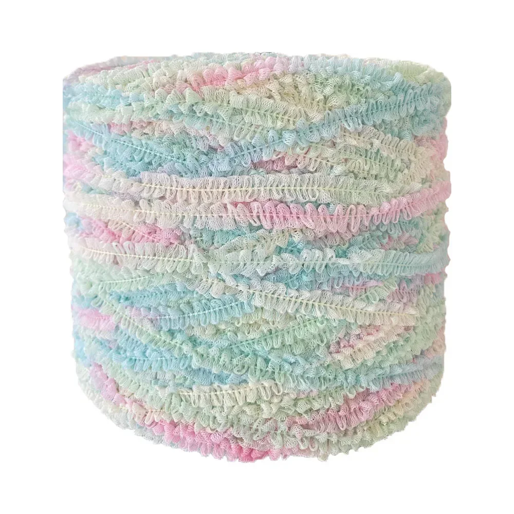 

50G Double Sides Butterfly Mesh Fancy Yarn Handmade Candy Blend Polyester Thread for Crocheting Bag Sweater