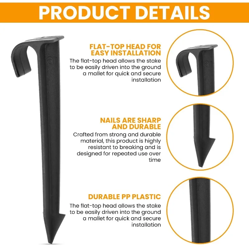 A02M-For Garden Ground For Outdoor 40PCS 1/2-Inch Irrigation Tubing Hold-Down Anchor Stakes Hose Securing