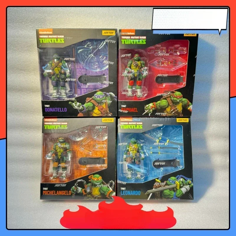 [STOCK] JOYTOY TMNT 1/18 Action Figure Raphael Leonardo Donatello Michelangelo 4PCS Model Hadiah dengan Kotak